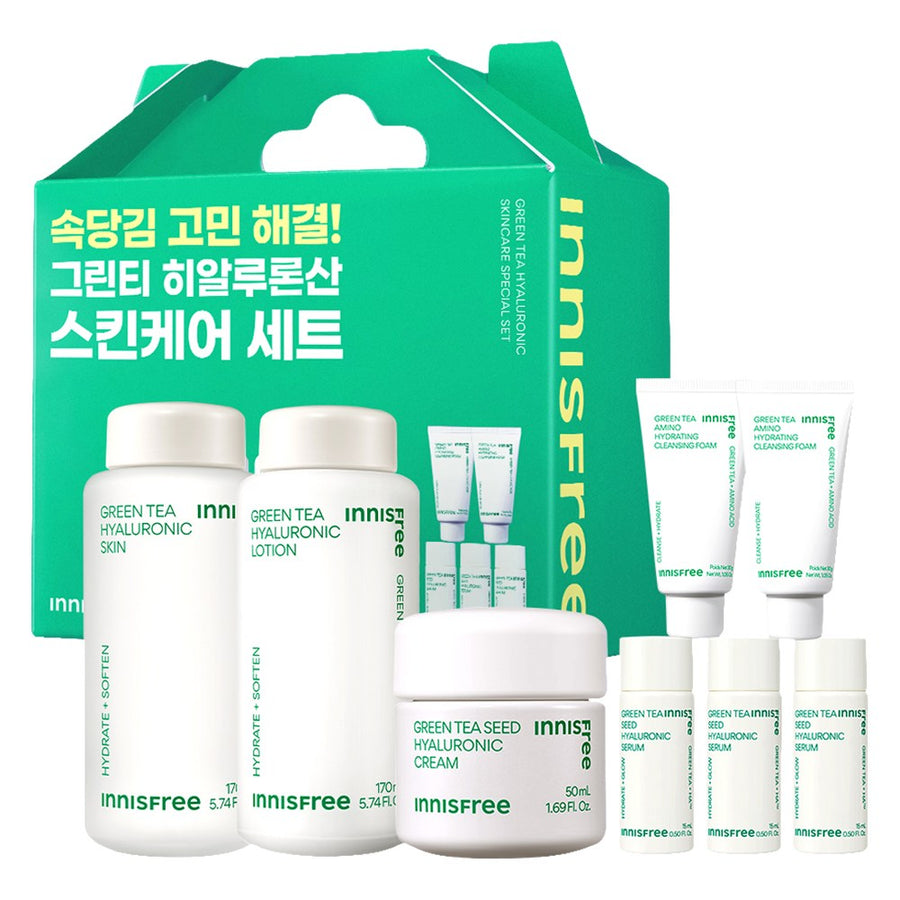 Innisfree Green Tea Hyaluronic Acid Skincare 3-Piece Set