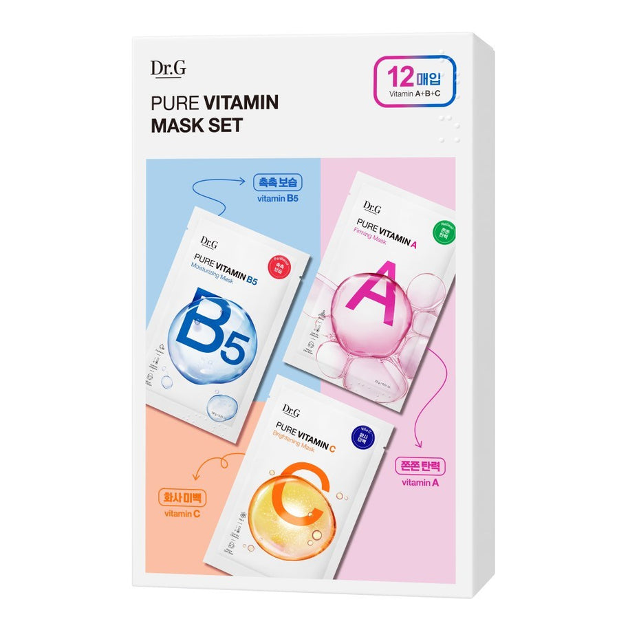 Dr.G Pure Vitamin A Firming 4p + Vitamin B5 Moisturizing 4p + Vitamin C Brightening 4p Mask Set
