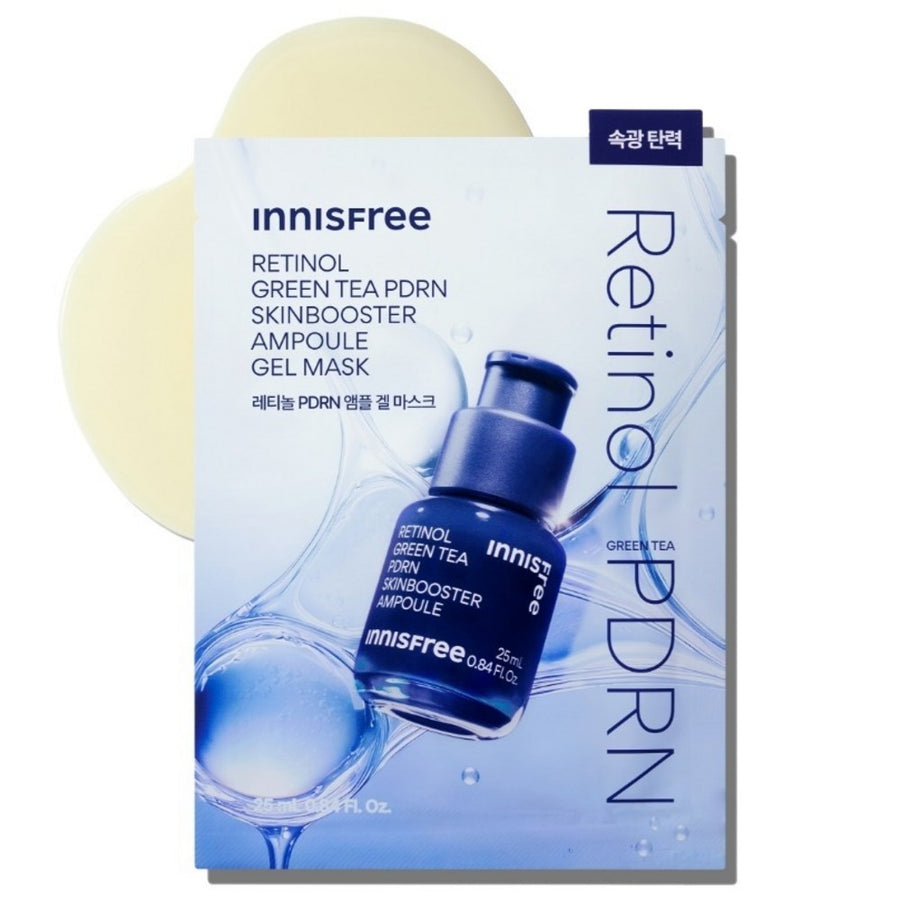 Innisfree Retinol Green Tea PDRN Skin Booster Ampoule Gel Mask
